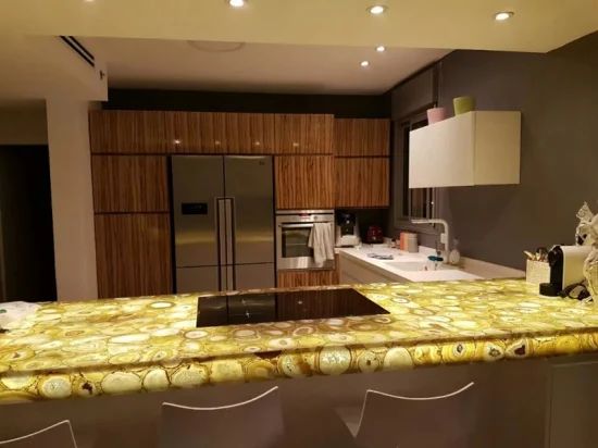 Semi Precious Stone Backlit Agate Bar Table Top Gemstone - Image 6