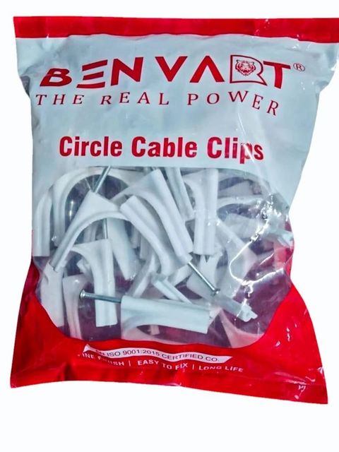 Nail Cable Clip 50mm Width 50mm Color White Material PVC Shape Circle Clip Size 50mm Clip Shape Circle Durability - Image 1
