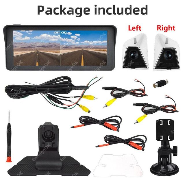 EnruigeOK Car Door Side View Cameras Blind Spot Mini Cam with 6.86" Split Screen Monitor - Image 6