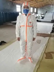 Industrial Protective Disposable Waterproof Asbestos Coverall Hazmat Safety Work Suit - Image 2
