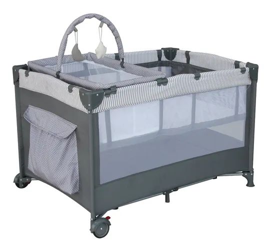 Premium Deluxe Baby Playpen Color Grey Origin China HS Code 9403 Condition New Style American Model NO. H271-1AB Customized - Image 5