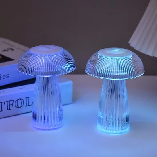 RGB Color Changing Warm White Color Jellyfish LED Night Light Mushroom Table Lamp - Image 6