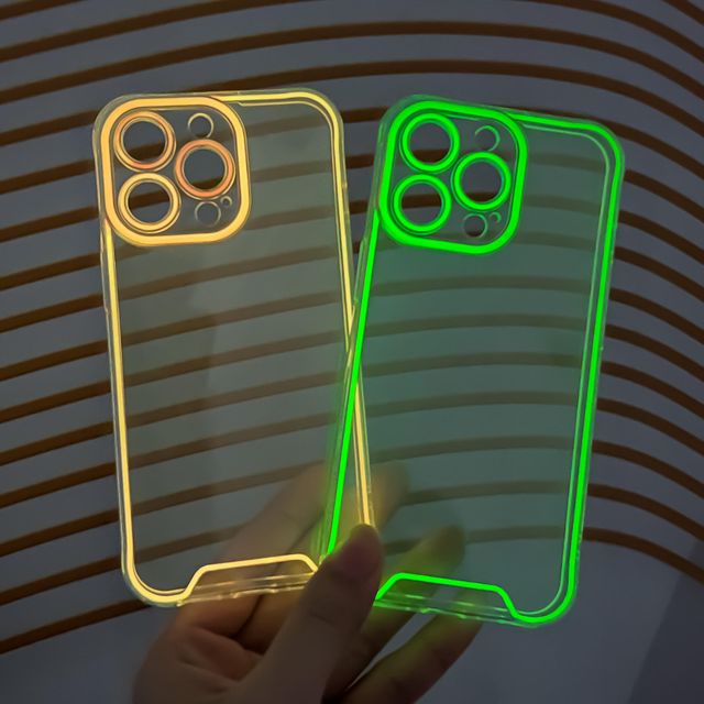 Night Light Luminous TPU Soft Phone Case for IPhone 17 pro max Fluorescent Neon Mobile Phone Accessories for iphone 13 1 - Image 2