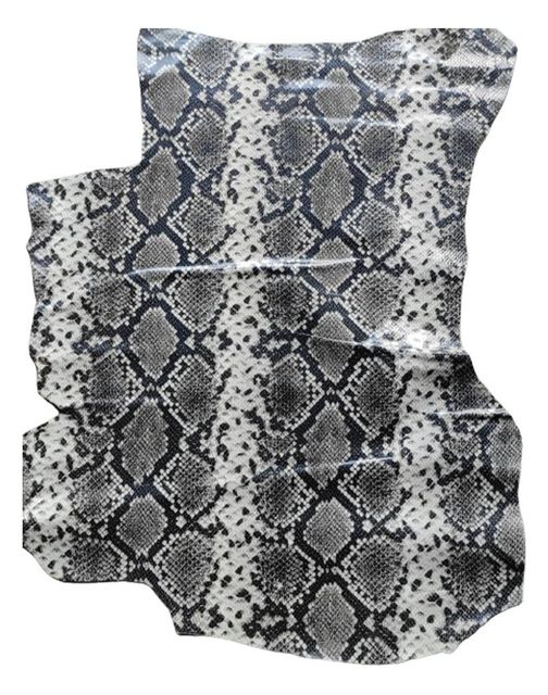 Snake Print Leather Print Snake Thickness 12mm Pattern Printed Material Leather Color Black, White And Grey Usage/Application Wallet, Bag And - Image 1