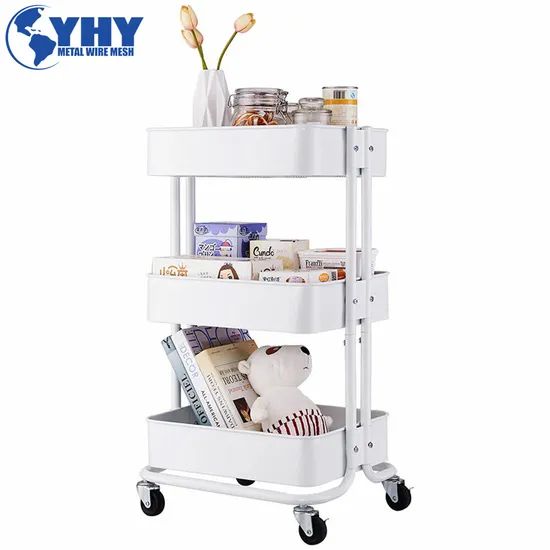 3-Tier Utility Cart Storage Rolling Cart with Casters - Image 6