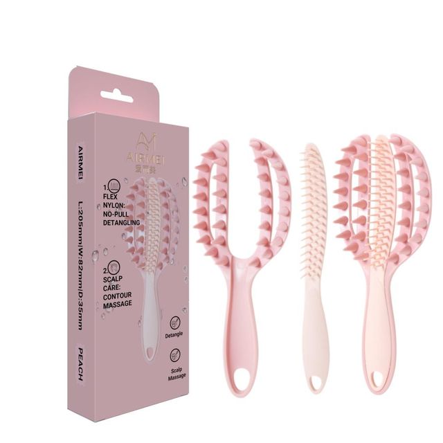 AIRMEI-BSFL 2-in-1 Dual-Action Scalp Massager & Detangling Brush - Modular Design - Image 2