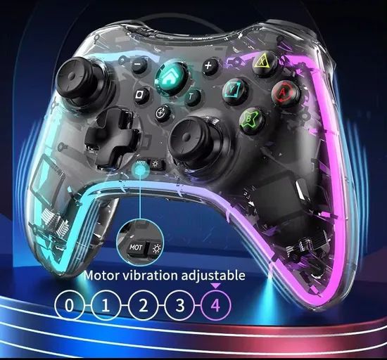 Transparent Joystick RGB Gaming Wireless Controller Compatible for ...