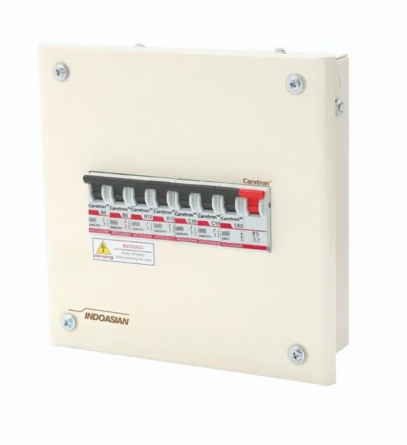 12 Way SPN Single Door Distribution Board MCB Count SPN Type of Box SPN Brand INDOASIAN Connection 12WAY Door Type Single Door - Image 1