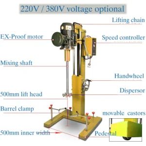 High Speed Mixer Disperser with Lift Stand for Paint - Image 1