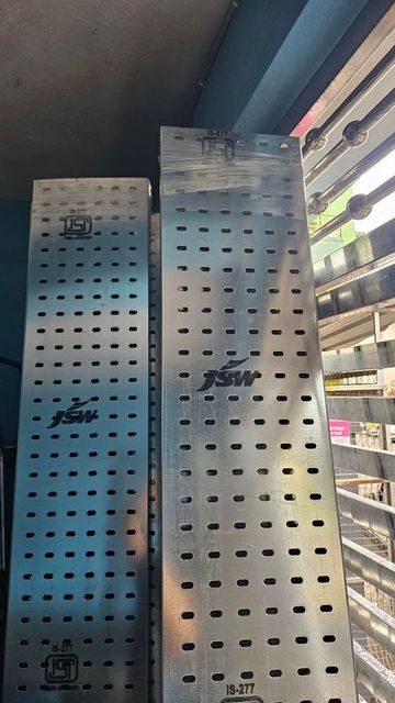 Perforated Cable Trays Length 2.5 m JSW 2.5 meter Finish Pre-Galvanized (GI) Cover Requirement With - Image 7
