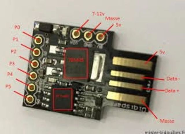 ATTIN Y85 USB Development Board DigiSpark Height 5 mm Weight 4 mm Width 18 mm Length 26 mm Analog IO Pins 6 Pwm Output Pins - Image 3