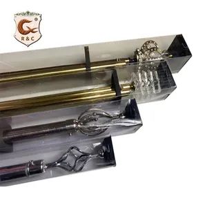 Manufacture Modern Gold Threaded Extendable Curtain Rods MOQ 100 Sets Color Silver Material Iron Diameter 28mm Trademark R&C - Image 2