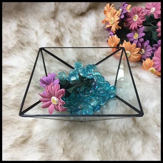 Jewelry Display Glass Decoration Geometric Metal Display Glass Terrarium - Image 1