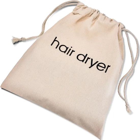Custom Logo Silk Screen Print Organic Cotton Muslin Bags Double Shopping Pouch Canvas Drawstring Bag Dust Bag - Image 1