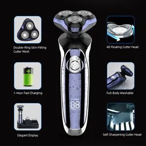 USB Rechargeable Electric Shaver 4 in 1 Shaving Kit for Man Origin China Trademark OEM Rated Power 5W Voltage 100-240V Beard Type - Image 4