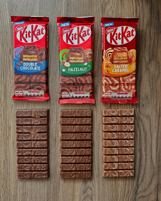 Premium Chocolate KitKat Nestlé KitKat 99g New Flavor Collection (Double Chocolate, Hazelnut & Salted Caramel) On Sale - Image 3