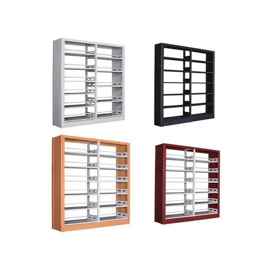 Premium Double Steel Portable Library Bookcase for Books Layer 5 Size High Door 0 Door Origin China Rotary Fixed Style - Image 3