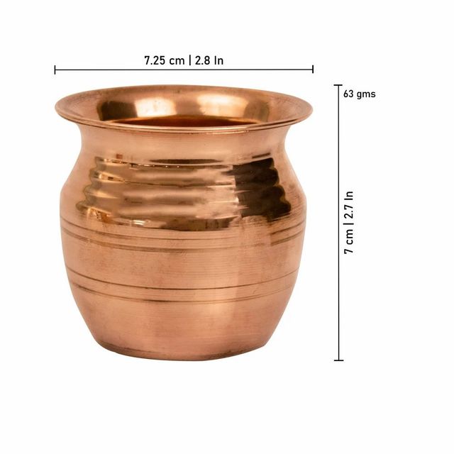 Capacity: 500 ml Copper Mini Lota Size Medium Design Plain Capacity 500 ml Material Copper Shape Cylindrical Usage/Application - Image 8