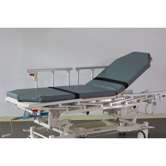 Sfda Approved Manual Hospital Patient Transport Cart Mattress 2cm Condition New Folded Unfolded Caster 8 Inches Model NO. - Image 3
