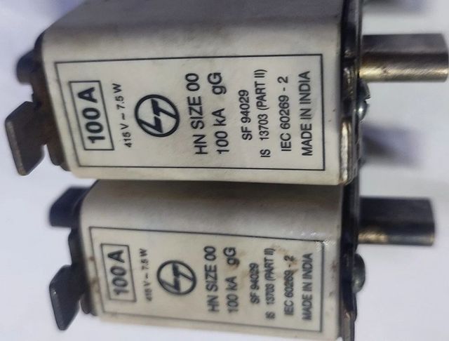 L And T Make Hrc Fuse Link, White, 415VAC Power 100A Color White Brand L & T Voltage 415VAC Material HRC fuse Fuse Voltage - Image 4
