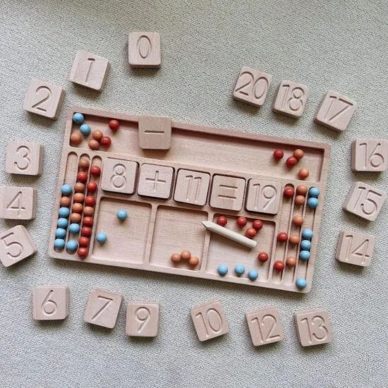 Wooden Peg Beads Boards Educational Toys Math Learning Building Blocks - Image 6