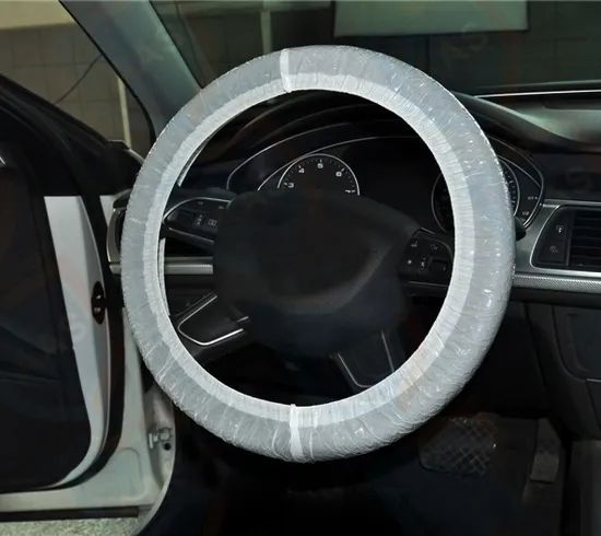Clear Plastic Disposable Steering Wheel Covers Trademark NO Origin China Model NO. 347.059 HS Code 3926909090 Transport Package - Image 3