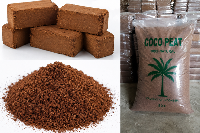coco peat block / powder Aeration Good Dust Level Low Origin Indonesia Length Up to 80 cm Water Retention High Form Block, Powder, Bag - Image 1