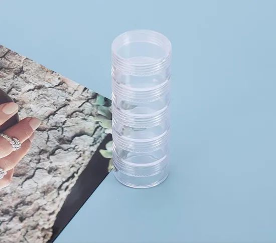 5PCS Stackable Plastic Packaging Jar Container for Nail Power and Crafts - Image 2