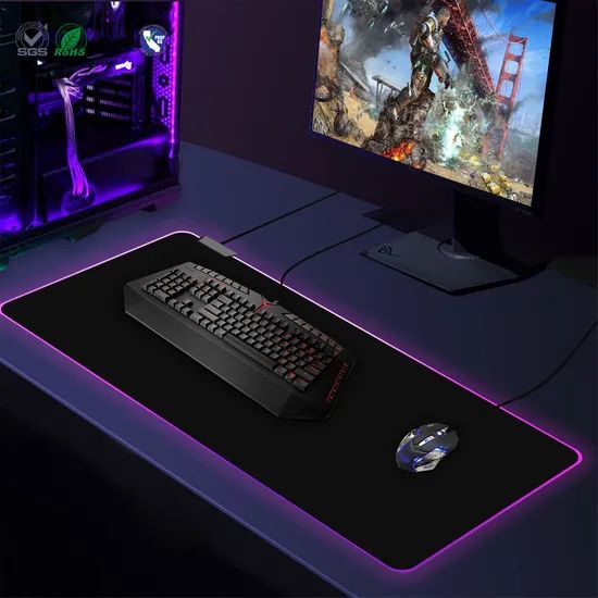 Customizable Size Mouse Pad Computer Accessories RGB LED Large Gaming Mouse Pad - Image 1