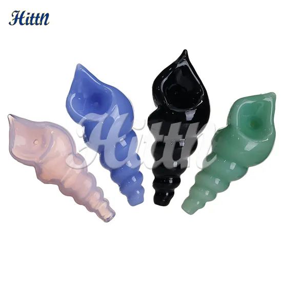 2025 Hot Sale 4 3 Inches Mini Spiral Conch Handpipe 420 Dry Herb Tobacco Pyrex Glass Smoking Hand Pipe - Image 2