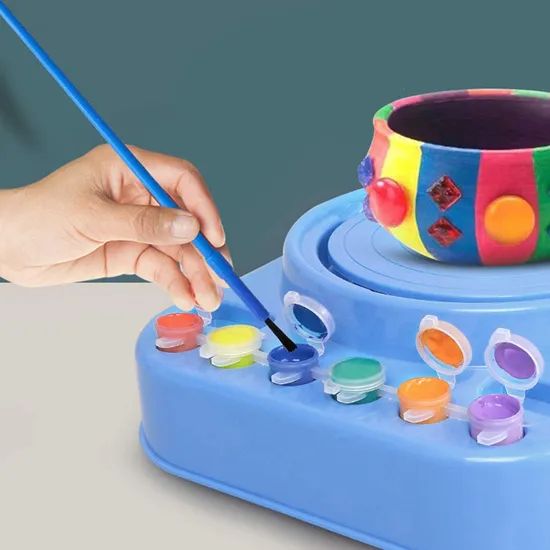 Whoesale Creative Home Activities Electric Pottery Machine Workshop Educational Toys Do Arts Pottery Studio Dry Clay Crafts Kids Pottery Wheel Toy - Image 5