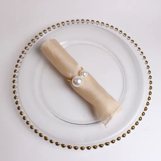 Wedding Party Pearl Design Tableware Napkin Rings - Image 5