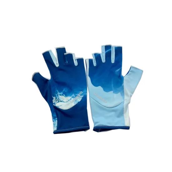 Summer UV Protection Fingerless Fishing Gloves Size XL Color Blue Style Plain Trademark NO Length Medium Price Reasonable - Image 6