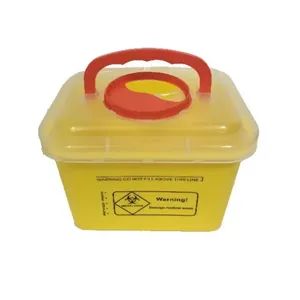 5L Medical Grade PP Square Sharps Container Washable OEM 1Y Size 5L Shape Square Model NO. OEM Trademark OEM Sample Avialable - Image 1