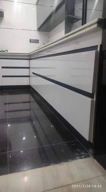 Pvc Membrane Modular Kitchen Open With Drawing Room Material Wooden Appearance Modern Kitchen Design U- - Image 8