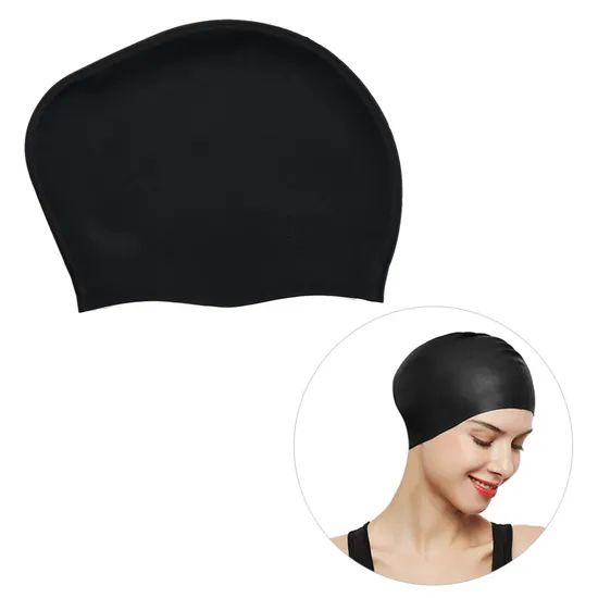 Colorful Adult Logo Printed Highly Elastic Silicone Swimming Caps - Image 3