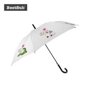 23 Inch White Promotional Umbrella STUM23W  - Image 6