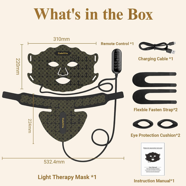 7-Color LED Red Light Therapy Mask for Face & Neck - Rechargeable & Portable - Image 3