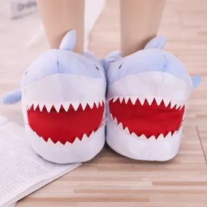 Cartoon Shark Slippers Thick Winter Warmth Shark Head Home Cotton Slippers - Image 4