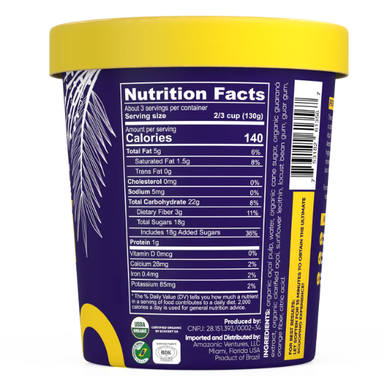 Nativo Acai Scoopable Acai with Guarana Origin Amazon Rainforest Features Gluten-Free, Organic, Vegan Product Type Acai Berry Puree, Smoothie Mix - Image 2