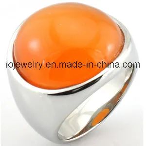 Gemstone Jewelry Big Cat Eye Stainless Steel Metal Rings Customized - Image 1