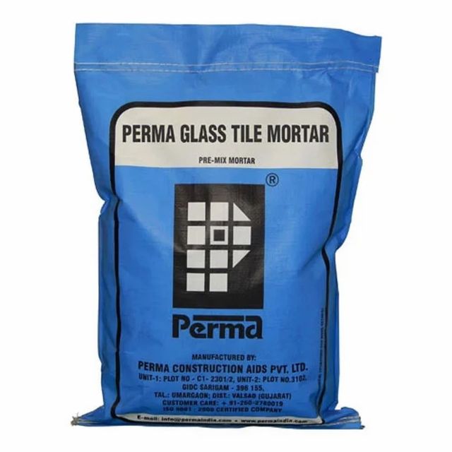 Perma Glass Tile Mortar Brand Perma Color White Packaging Type Bag Packaging Size 10kg Bulk Density 1650kg/m3 Coverage Area - Image 1