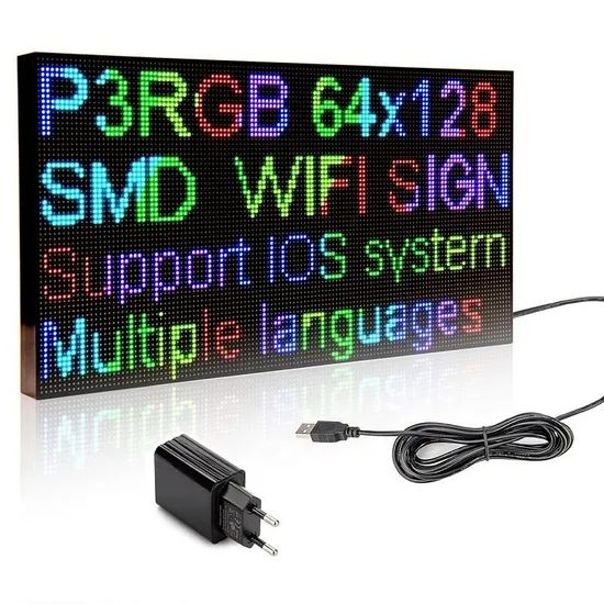 P3-3mm 1R1G1B LED Dot Matrix WiFi 128x64 1/32s IP43 2Y Intelligent ...