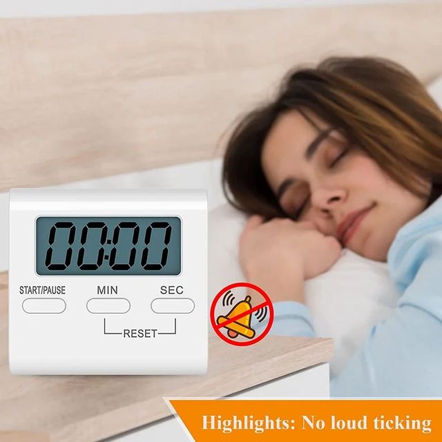 Square Timer, Small Digital Kitchen Timers, Timer for Cooking, Digital Stopwatch with Loud Alarm - Image 2
