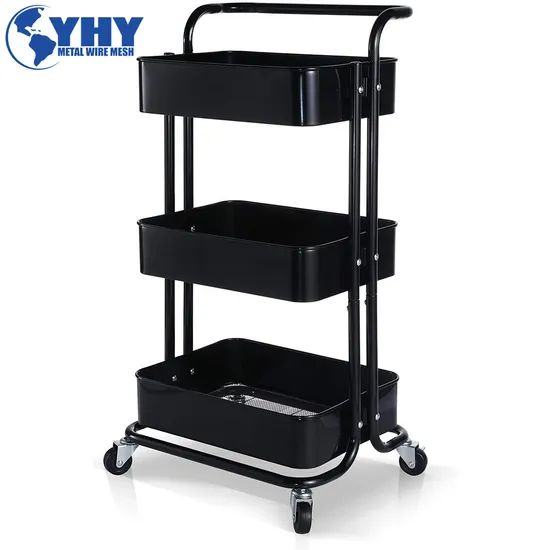 Portable Rolling Trolley Cart Kitchen Storage Utility Cart - Image 1