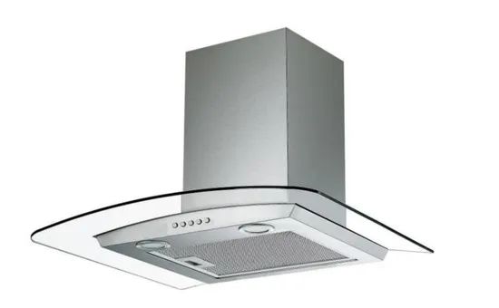 60cm/90cm Curved Glass Range Hood Noise ≤40dB Origin China Trademark OEM Exhaust 350m3/H Model NO. HG-90 Certification - Image 1