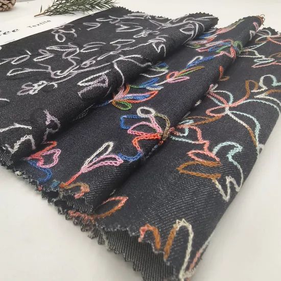 Tc Denim with Emb Min 1000m Width 51'' Technics Woven Drawn Embroidery Trademark Chatlee Model NO. CH-10636 HS Code 5810910000 - Image 4