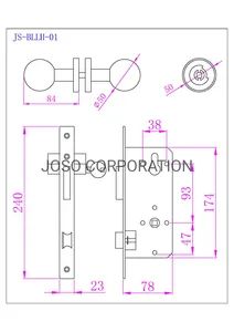 Stainless Steel Best Safe Interior Door Lock with Spherical Handle Fire Proof - Image 6