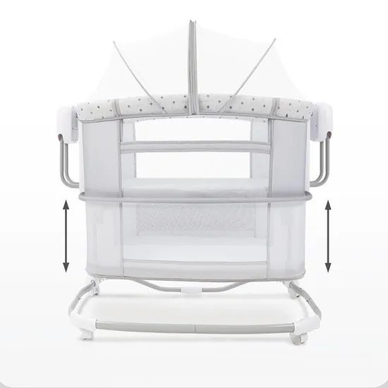 Music Baby Rocker Cradle Rocking Bed Crib with Mosquito Net MOQ 20 Color Beige Swing Fixed Trademark MU Origin China Style - Image 2