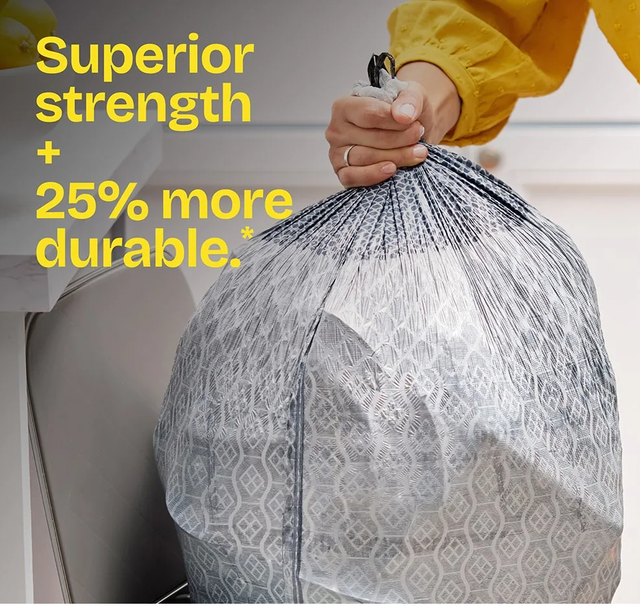 Glad Tall Kitchen Drawstring Trash Bags - Odorshield 13 Gallon White Trash Bag, Febreze Fresh Clean, 110 Count - Image 3